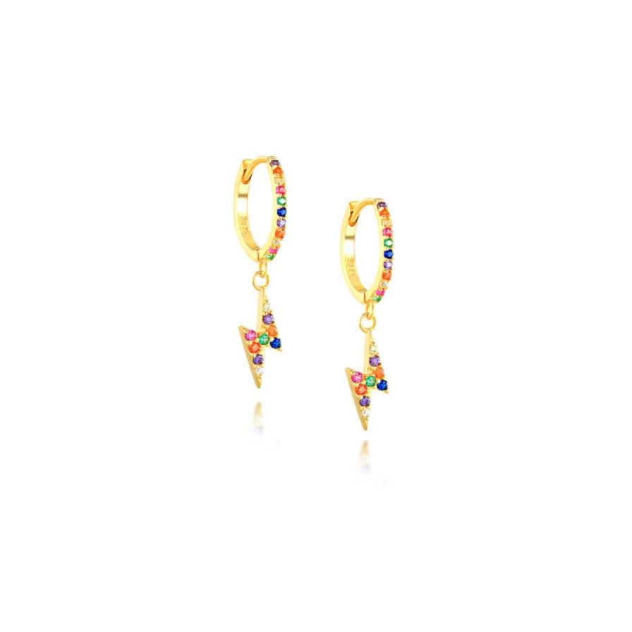 Pendientes Joyas Rodriguez | Pendientes Raimbow Gold - Plata De Ley 925